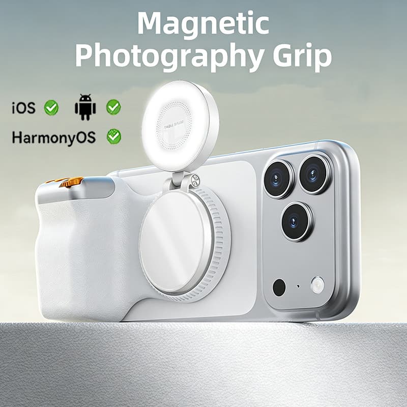 Suporte Magnético para Câmera e Luz de Selfie, Kit Profissional para Criadores de Conteúdo: Telefone com Controle Remoto