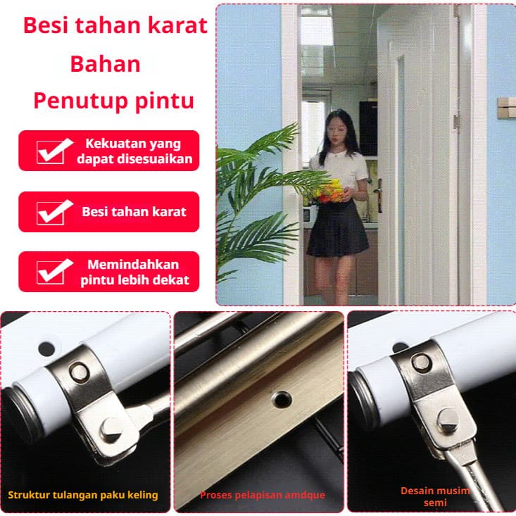 [Silencioso e Prático] Fechador de Porta Automático em Aço Inoxidável/Sistema com Mola Leve/Silencioso/Para Casa