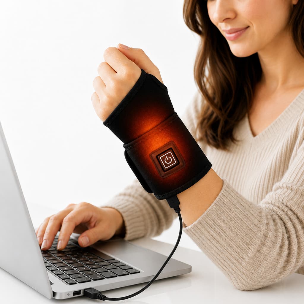 Munhequeira Térmica Elétrica Usb Pulso Tendinite 3 Níveis