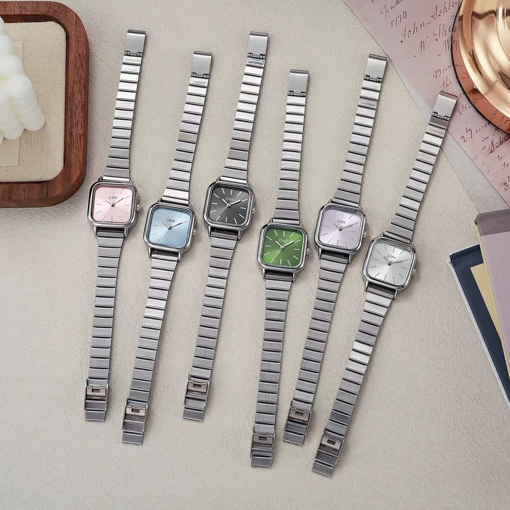 Relógio feminino luz luxo senhoras simples na moda mostrador quadrado All-Match negócios senhoras relógio de quartzo