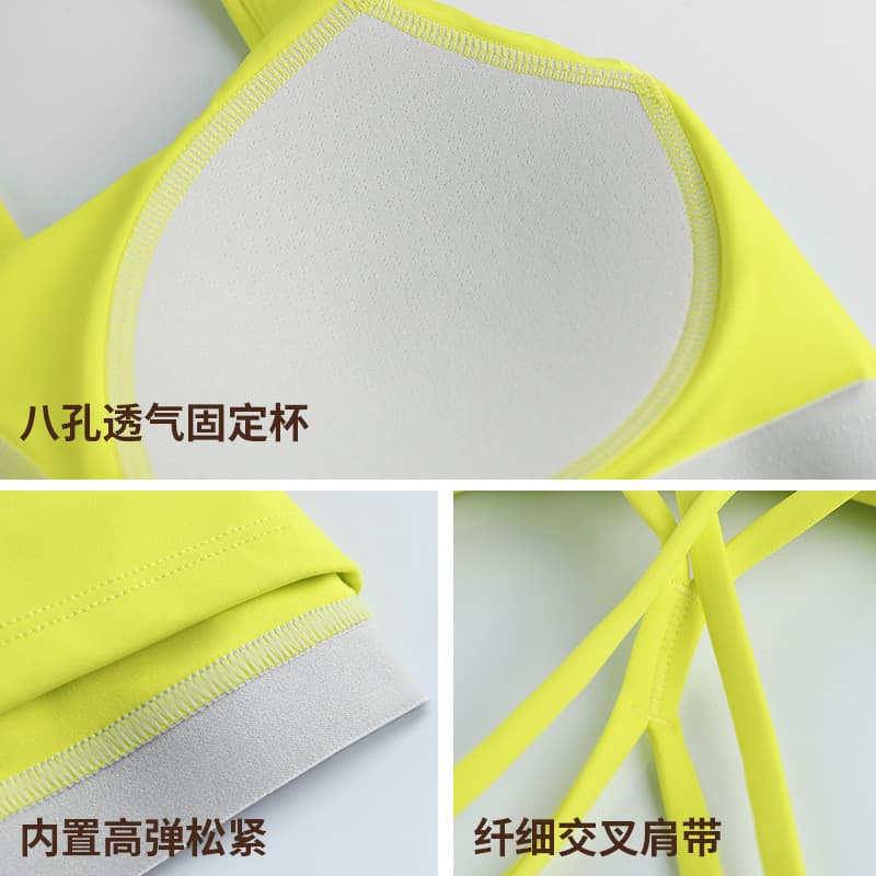 Colete de Yoga longo cruz fina alça de ombro volta colete exterior copo fixo Fitness de secagem rápida roupa interior es