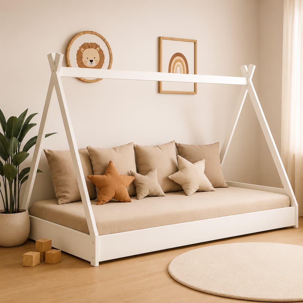 Cama Cabana Infantil Com Colchão Incluso Modelo Montessoriano 100% MDF Quarto Menino Menina Premium