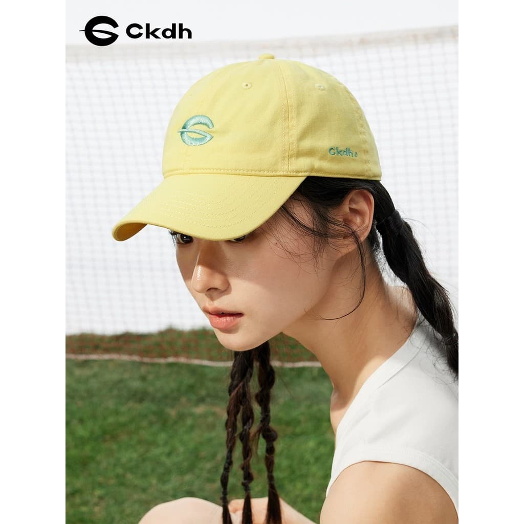 CKDH Chapéu de beisebol amarelo creme bordado boné primavera verão 2026 novo estilo esportes ao ar livre masculino femin