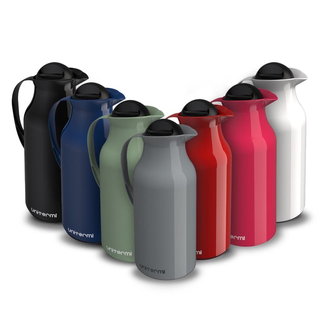 Garrafa Térmica Unitermi 1L Siena Diversas Cores Alça Prática Ideal para Café Mesa Posta Escritório