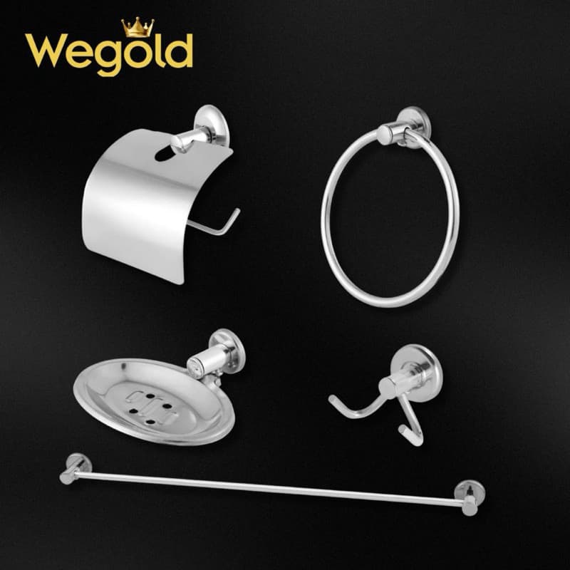 Kit Acessórios 5 Peças Para Banheiro Stander - Cromado