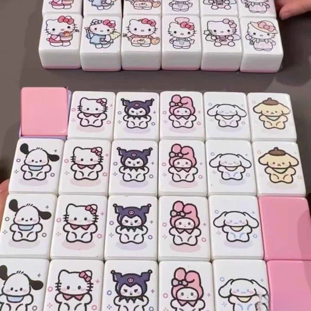 Conjunto de 48 peças de jogos de Mahjong para férias à beira-mar, adequado para 1-2 pessoas, jogo de tabuleiro divertido