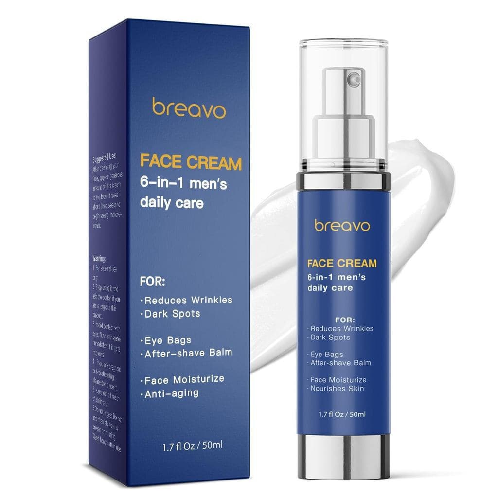 Breavo Creme Facial 6 em 1 para Homens: Hidratante Facial Masculino 6 em 1, Creme Facial Anti-Idade para Homens - Tratam