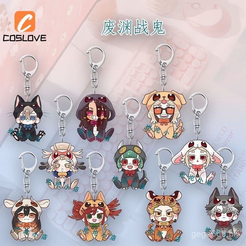 Chaveiro Pequeno com Padrão de Personagem Fofo do Anime GACHIAKUTA Rudo Enji, Acessório para Decoração de Bolsa, Present