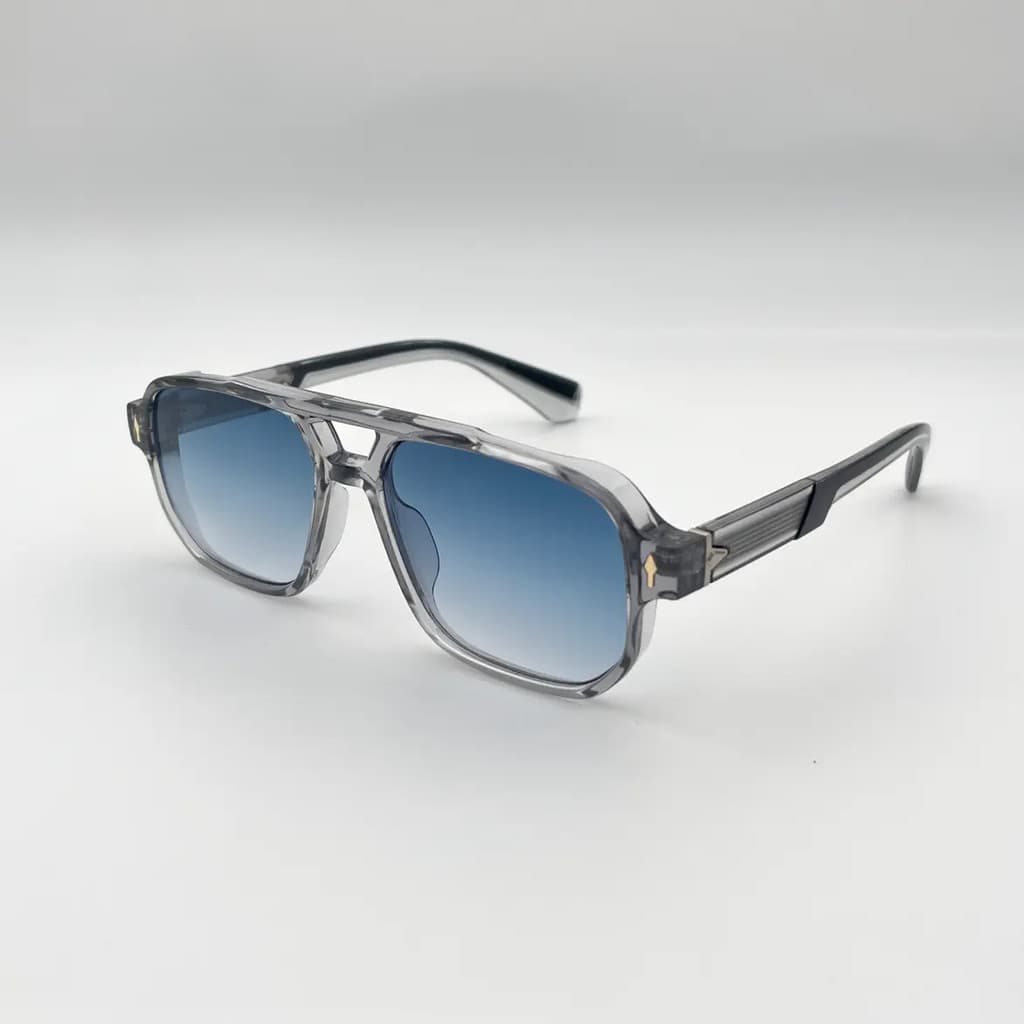 Óculos de sol pretos elegantes, unissex, armação cinza transparente, lentes Anti-luz azul, óculos de sol requintados par