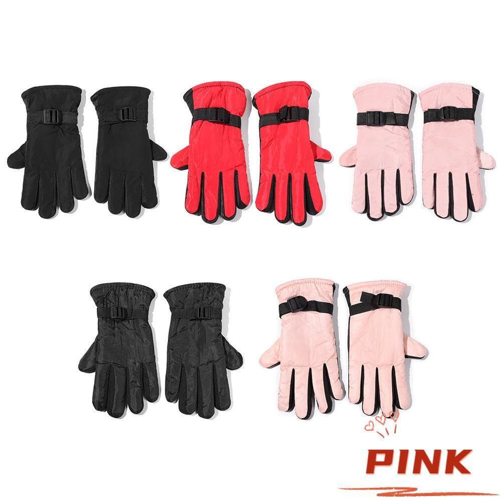PINK1 Luva De Manga Comprida Moda Antiderrapante Engrossar Quente Crianças Neve Snowboard