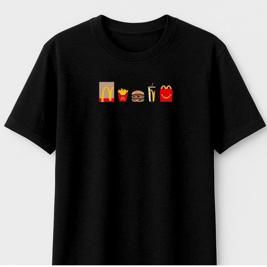 Camiseta Mc Donald's Estampa Fast Food Icônica Urbana Algodão Unissex 100% Algodão