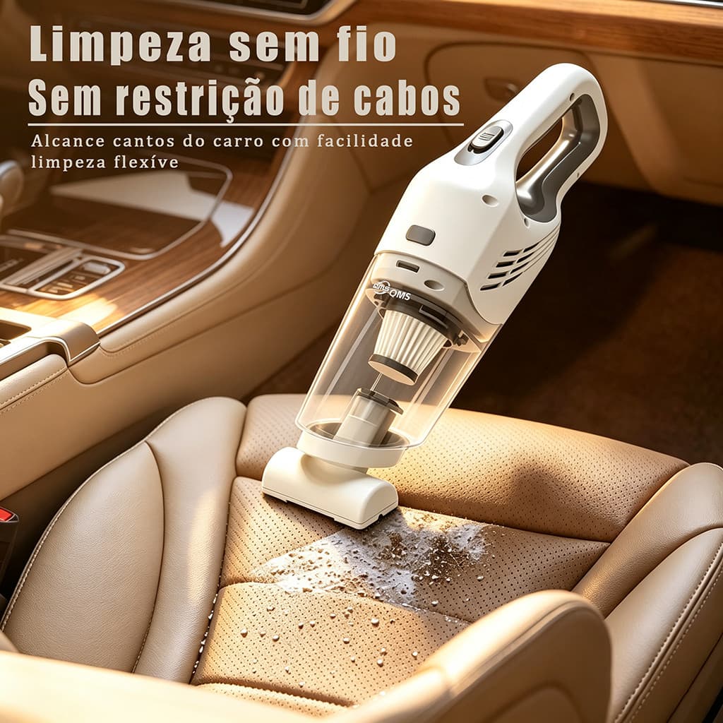Aspirador Portátil Mini Sem Fio Recarregável Potente Limpeza Casa Escritório Carro Automotivo