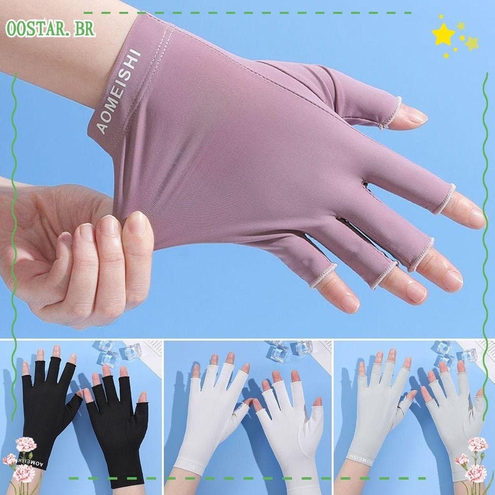 Luvas De Proteção Solar OOSTAR Tela De Toque Respirável Para Manicure UV