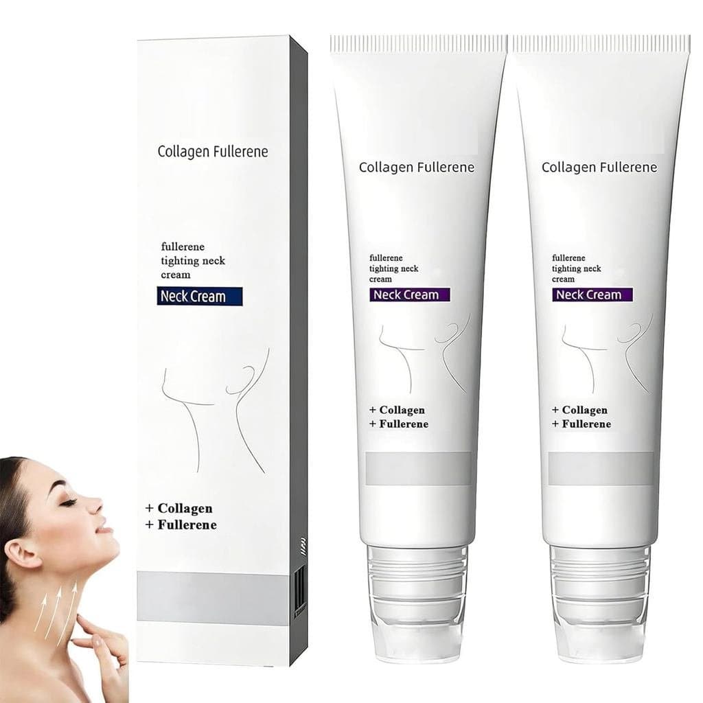 Pacote com 2 Creme Hidratante Firmador e Lifting para Pescoço com Colágeno Mágico e Fullerene, Contém Peptídeos de Colág