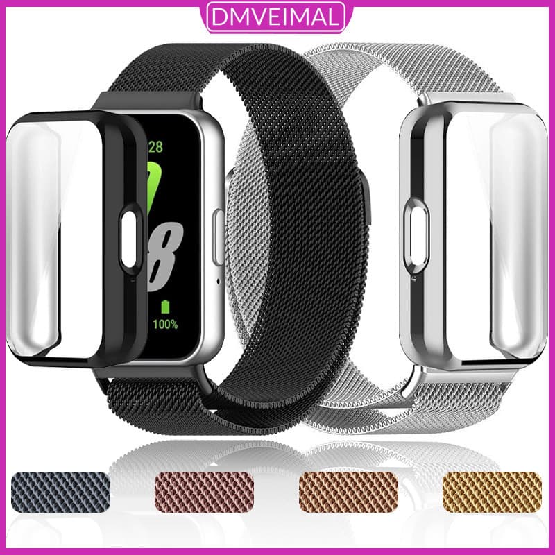 Capinha Capa TPU Pulseira De Metal Aço Magnético Milanesa Para Relógio Smartwatch Samsung Galaxy Fit 3 Acessórios
