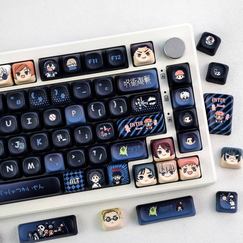 EN/TH/KR/Zhuyinmaimooo Jujutsu Kaisen Keycap MOA/Cherry Profile 120 Teclas PBT Sublimação De Tinta Wooting Aula F75 Cool
