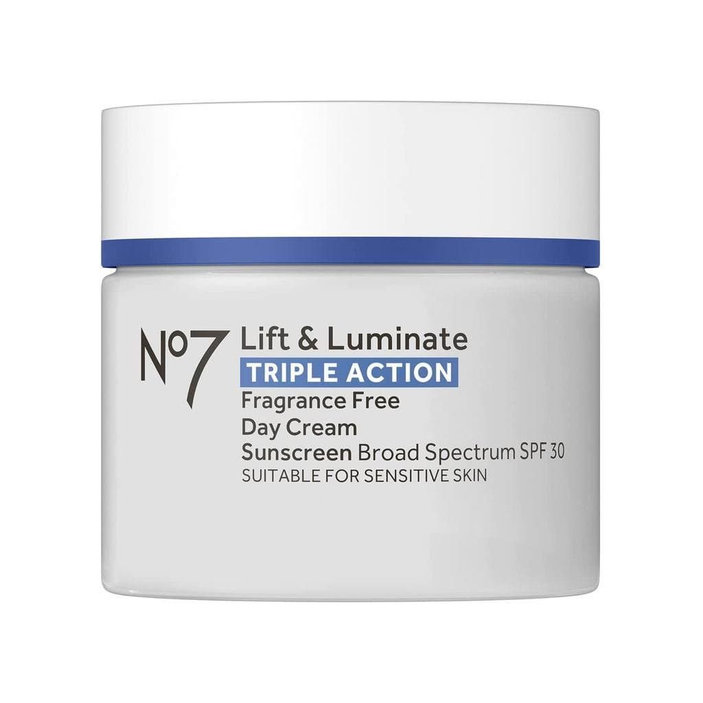 No7 Lift & Luminate Creme Facial de Tripla Ação - Hidratante Facial Sem Fragrância com FPS 30 - Formulado com Peptídeos