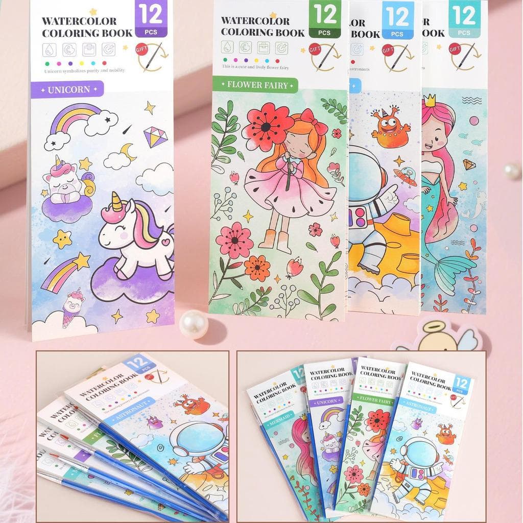 Livro De Colorir E Doodle Em Aquarela , Almofada De Arte Colorida De Preenchimento Portátil Para Crianças Adultos , Ativ