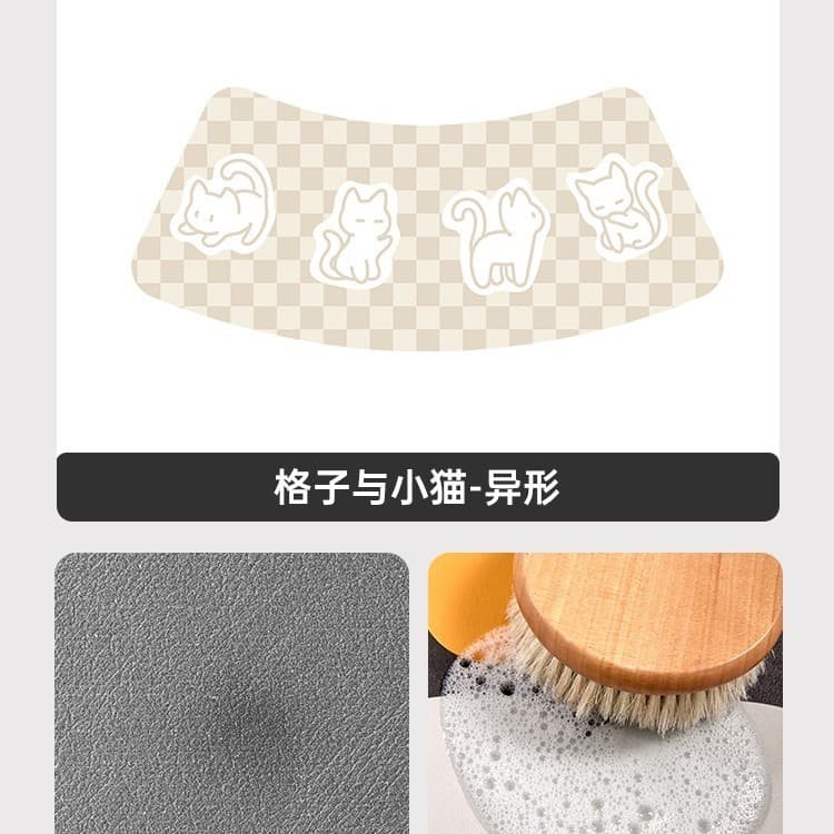 [Novo produto] Desenho animado gatinho curvado lama de diatomáceas absorve água tapete antiderrapante banheiro chuveiro