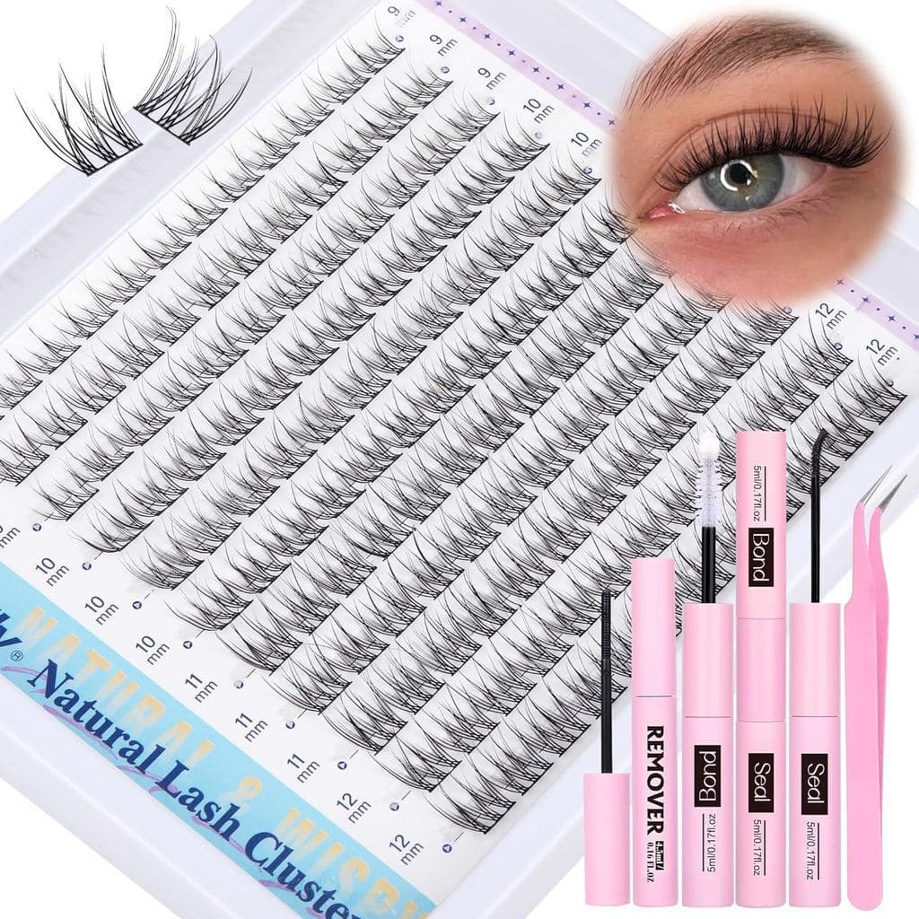 Kit de Cílios Naturais em Cluster para Extensão de Cílios DIY, Kit de Extensão de Cílios Wispy, Kit de Cílios Individuai
