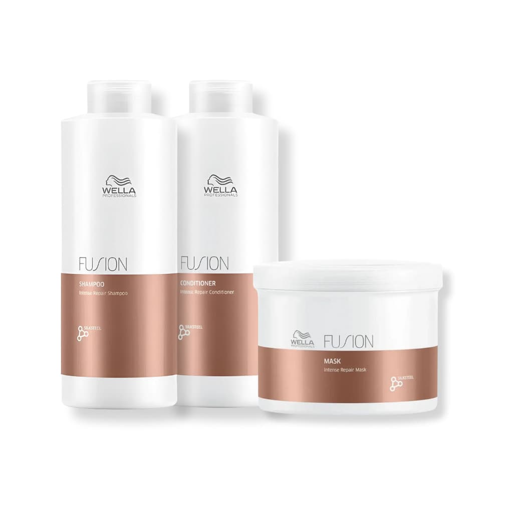 Kit Wella - Shampoo 1L , Condicionador 1L e Máscara 500g Fusion