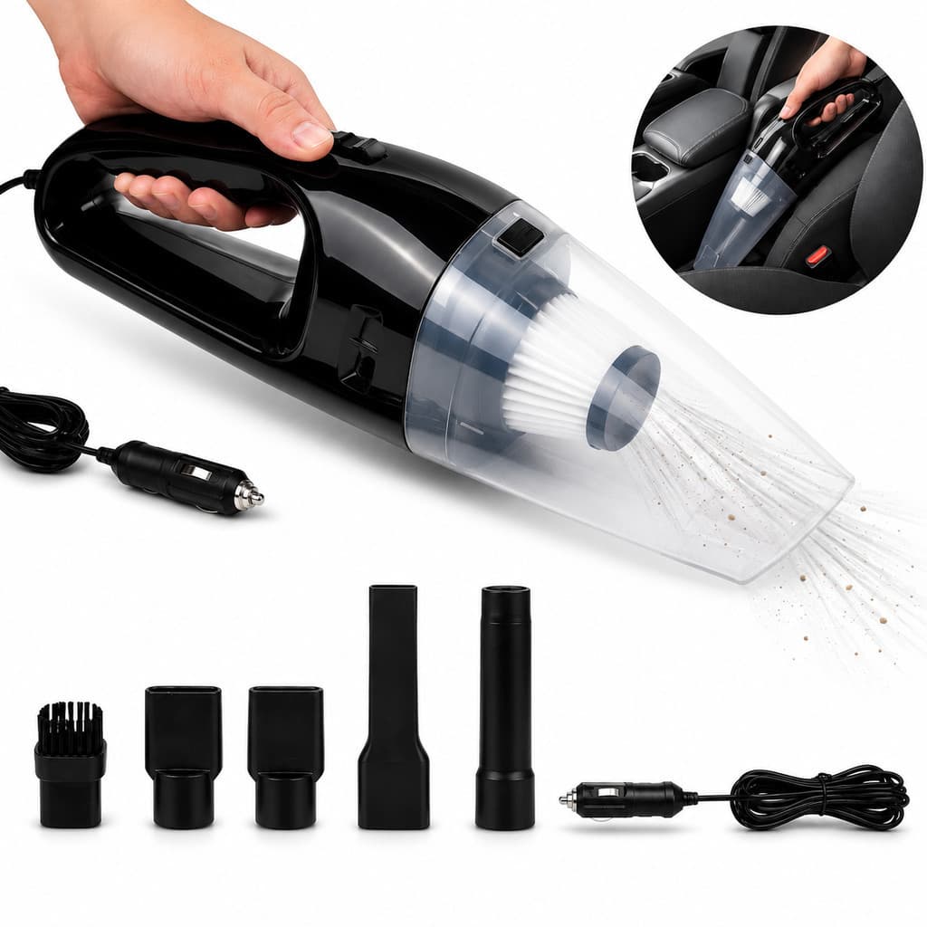 Aspirador Automotivo Portátil 12V Limpeza Veicular 60W Compacto