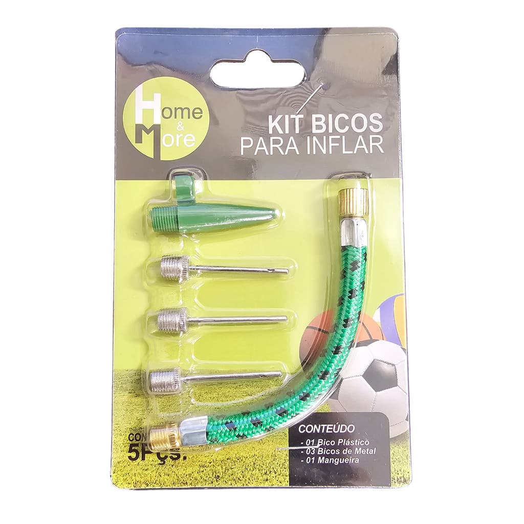 Kit Bicos Home e More HM-450 Para Bomba De Ar 5 Peças Para Inflar Bolas Boias Piscinas