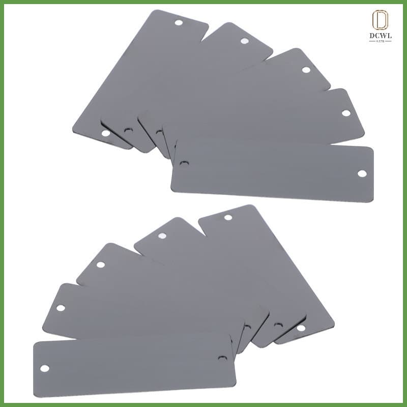 10 Peças Placas De Nome Em Branco De Aço Inoxidável Decoração Preta dachwanli