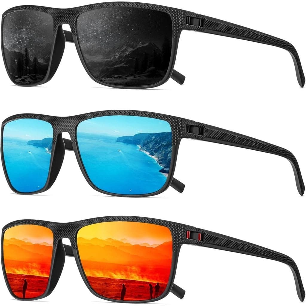 Óculos de Sol Polarizados Masculinos, Óculos de Sol Masculinos com Proteção UV, Leves, para Dirigir, Pescar, Jogar Golfe
