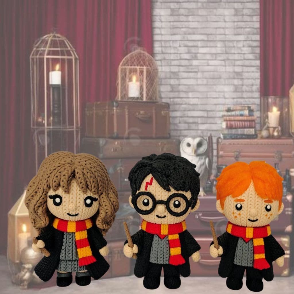 Harry Potter Boneco 3D Colecionável Harry Ron Hermione Decoração Geek Miniatura Impressão 3D