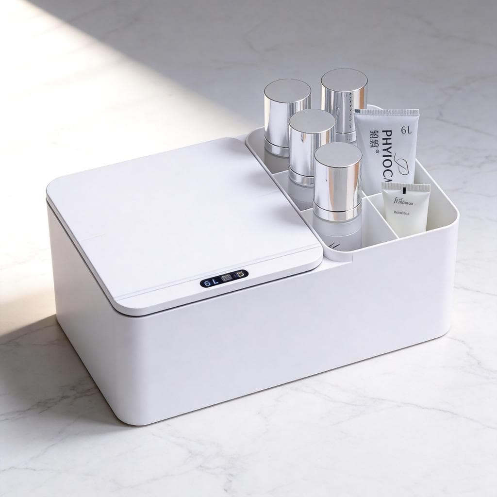 Caixa Organizadora de Mesa Inteligente 6L com Sensor - Organizador Automático para Cosméticos e Objetos de Escritório