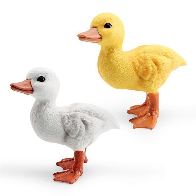 Modelo simulado de animal de aviário, patinho de jardim, pato amarelo, pato branco, brinquedo decorativo estático UMM4