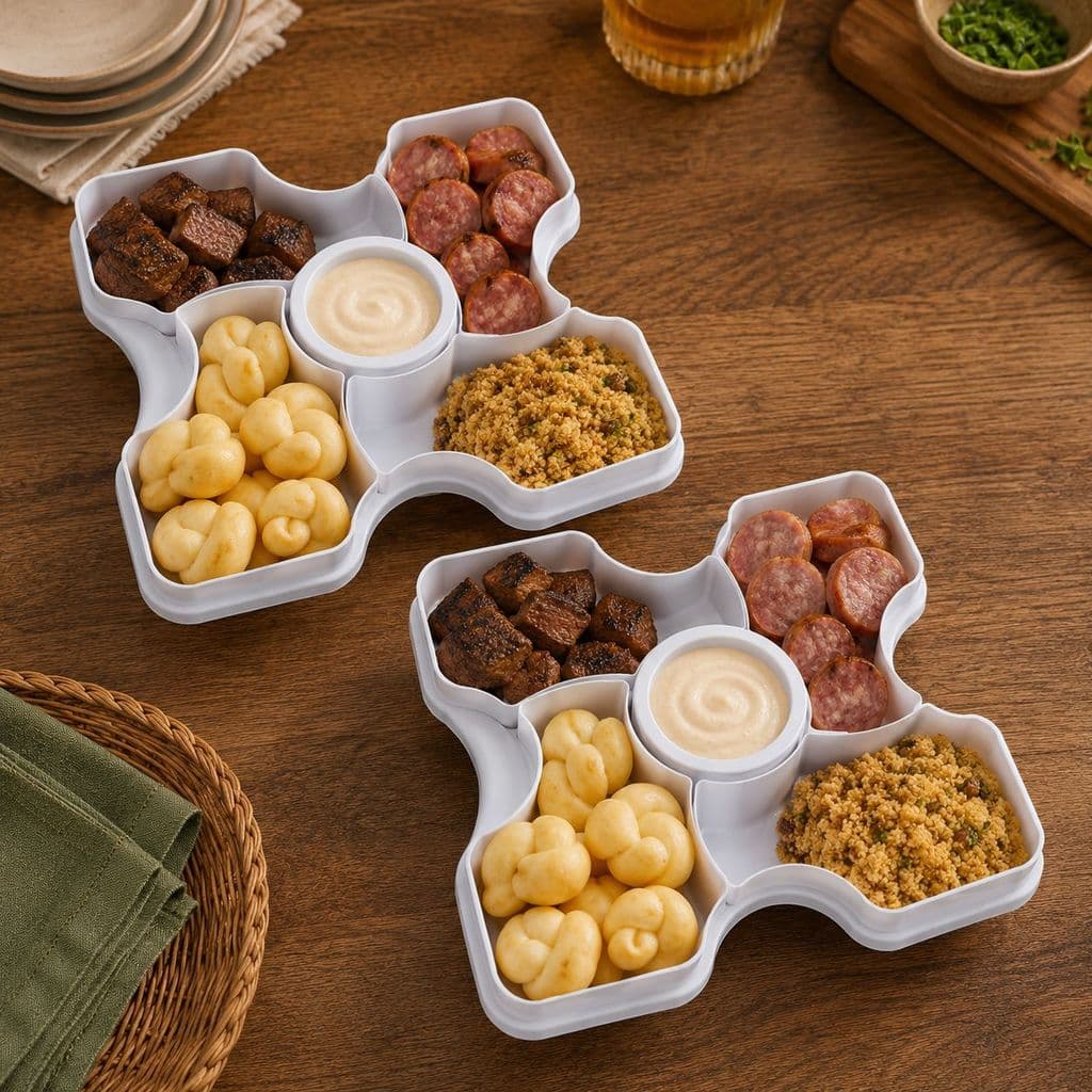 Kit 2 Petisqueiras Diferente 2 em 1 Para Caldos Pates Frios Bem Repartida Top