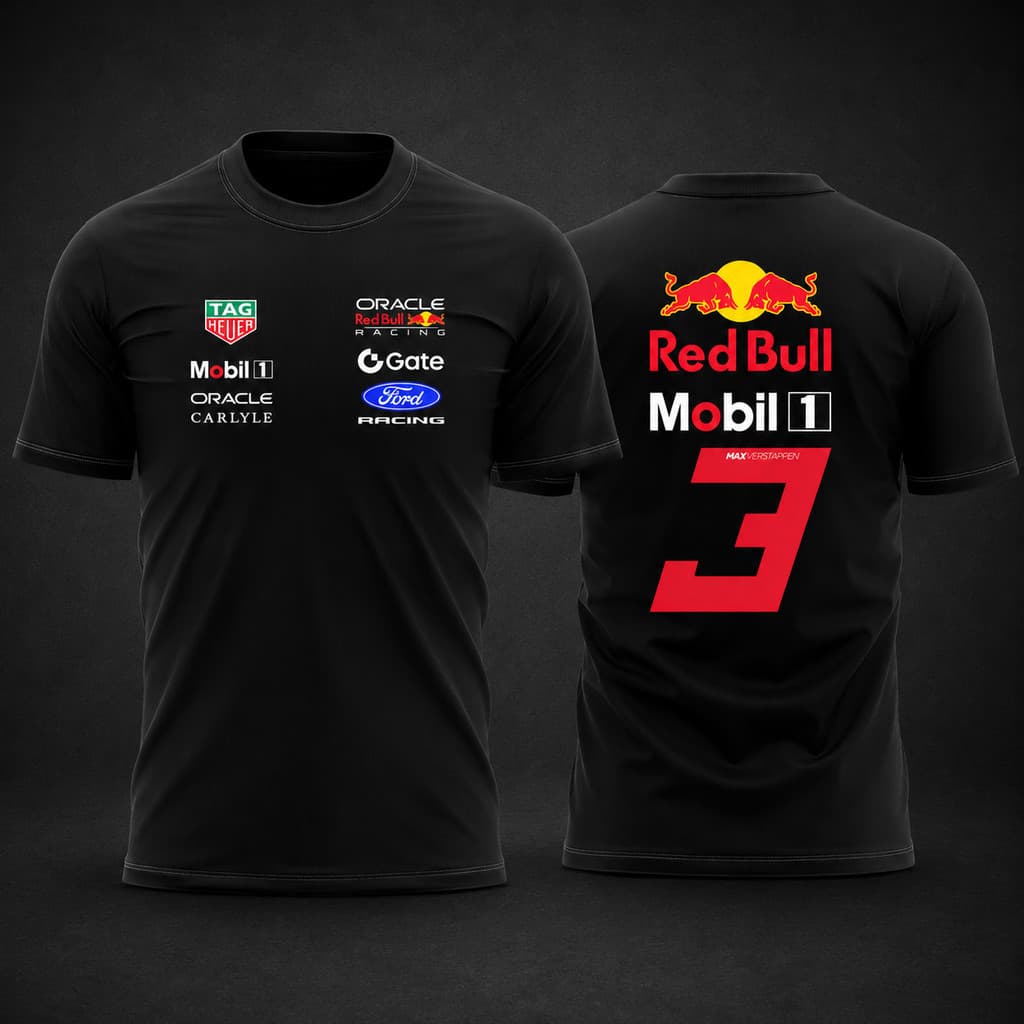 Camisa Dry-fit F1 Max Verstappen #3 Red Bull 2026 Tecido Leve Esporte - Coleção Magic Racing