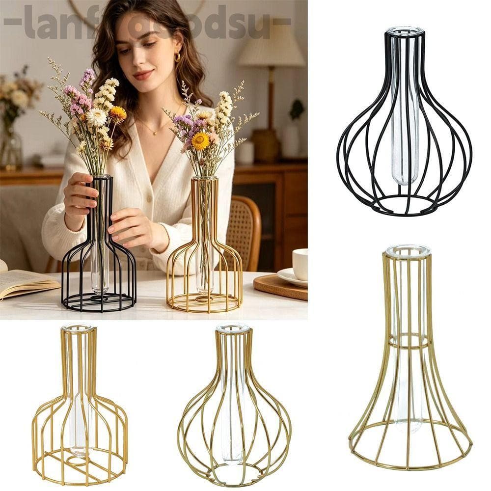 Vaso De Tubo De Ensaio LANFYGOODS , Estrutura De Metal Para Organização De Flores Com Moldura Oca , Removível
