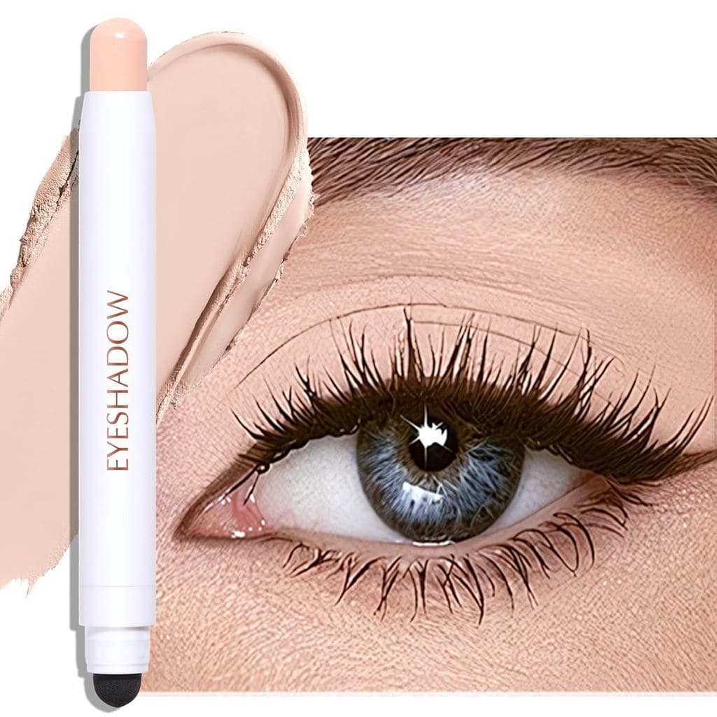 Bastão de Sombra para Olhos, Sombra em Creme Matte Bege Nude de Longa Duração, À Prova de Rugas, Iluminador Neutro para