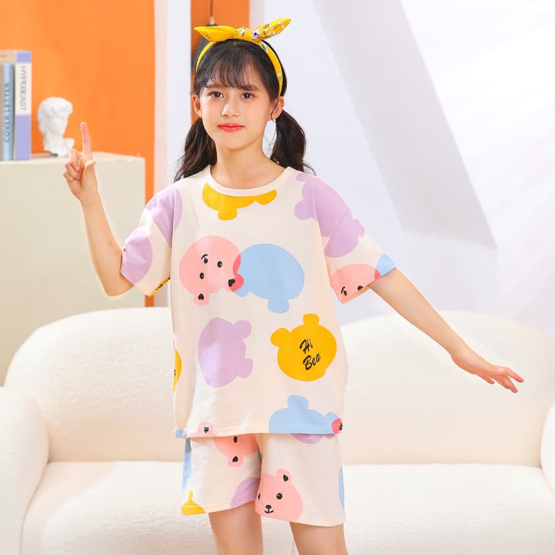 Novo Verão Crianças Roupas Conjunto De Pijama Macio Cor Sólida Confortáveis Meninas Meninos Pijamas