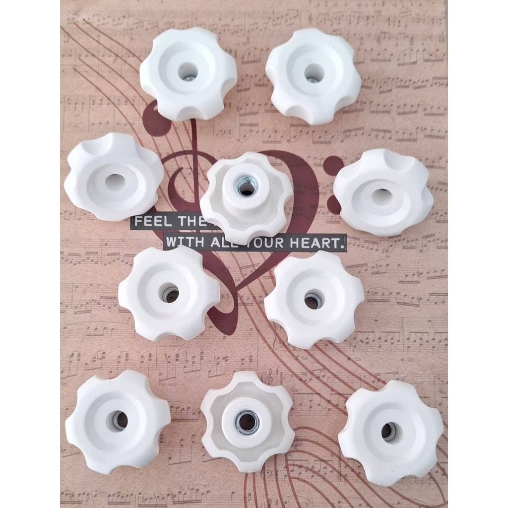 Manípulo Branco Margarida Femea 8mm Estante Prato de Bateria 10un