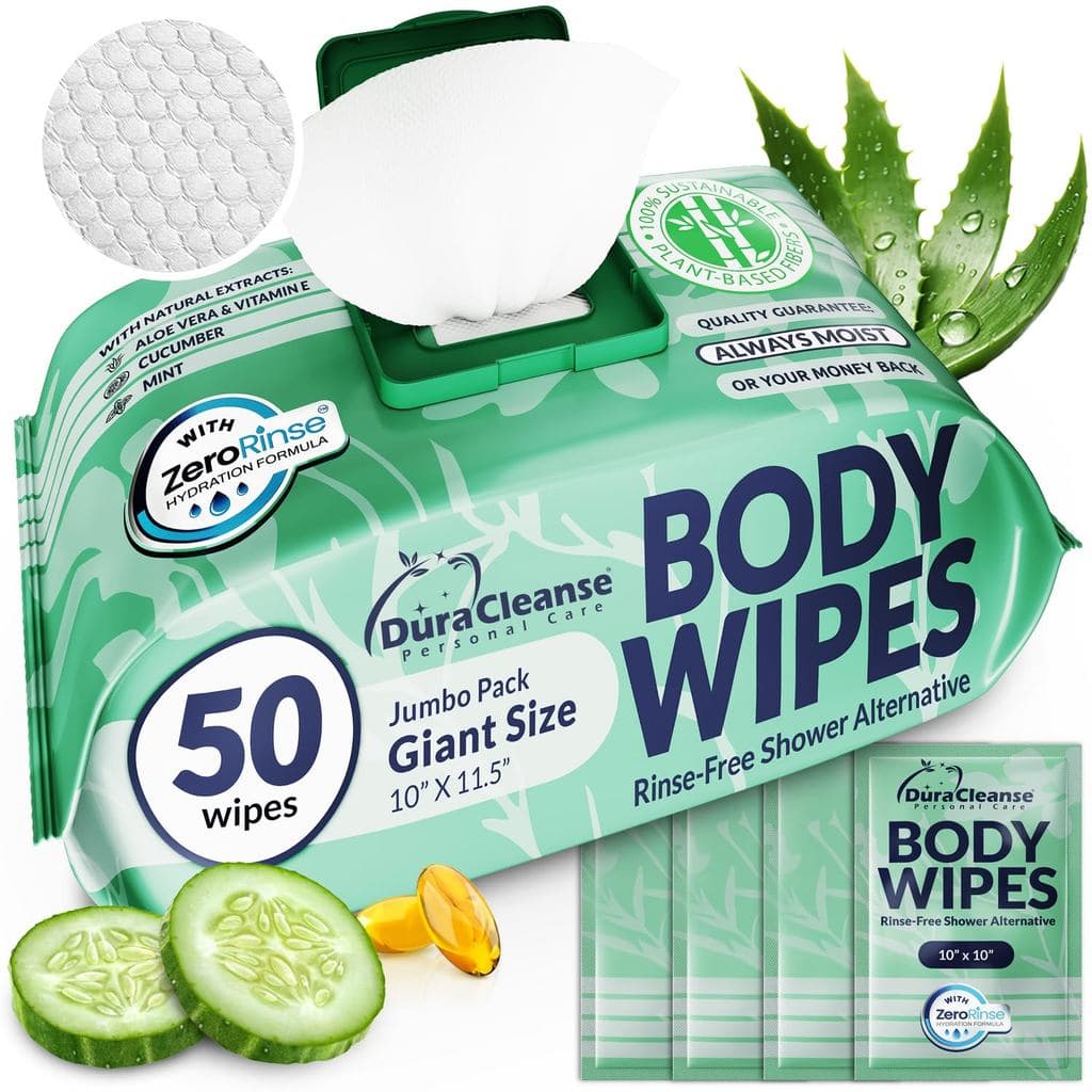 Toalhas Corporais para Mulheres, Toalhas de Banho Extra Húmidas Sem Enxágue - 50 Panos de Banho XL + 4 Toalhas de Banho