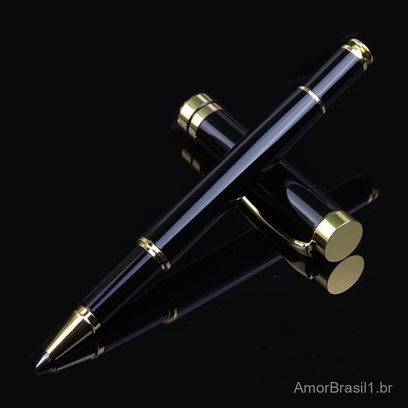 1 Pcs Marca De Luxo Rolo Caneta Esferográfica De Metal Material Escolar Do Escritório Ouro De Alta Qualidade