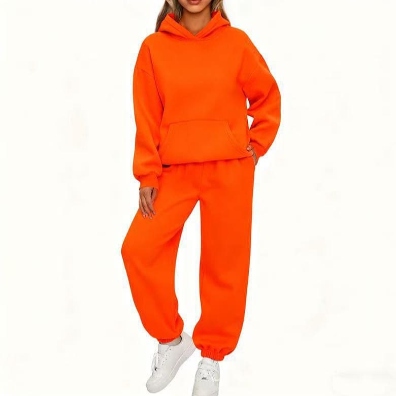 Novo conjunto esportivo casual feminino de duas peças para outono/inverno, estilo europeu e americano, com moletom de om