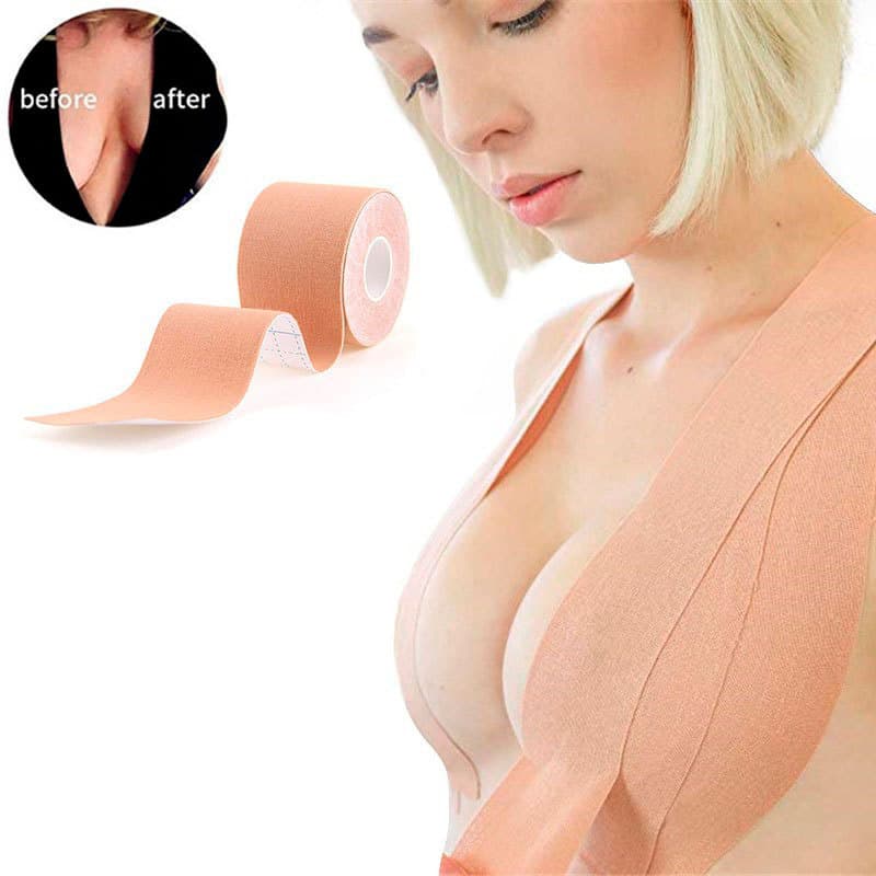 Sutiã Adesivo Levanta Peito Seios Fita Boob Up Invisível 5m 3D A Prova d'Agua Resistente ao Suor Ultra Resistente