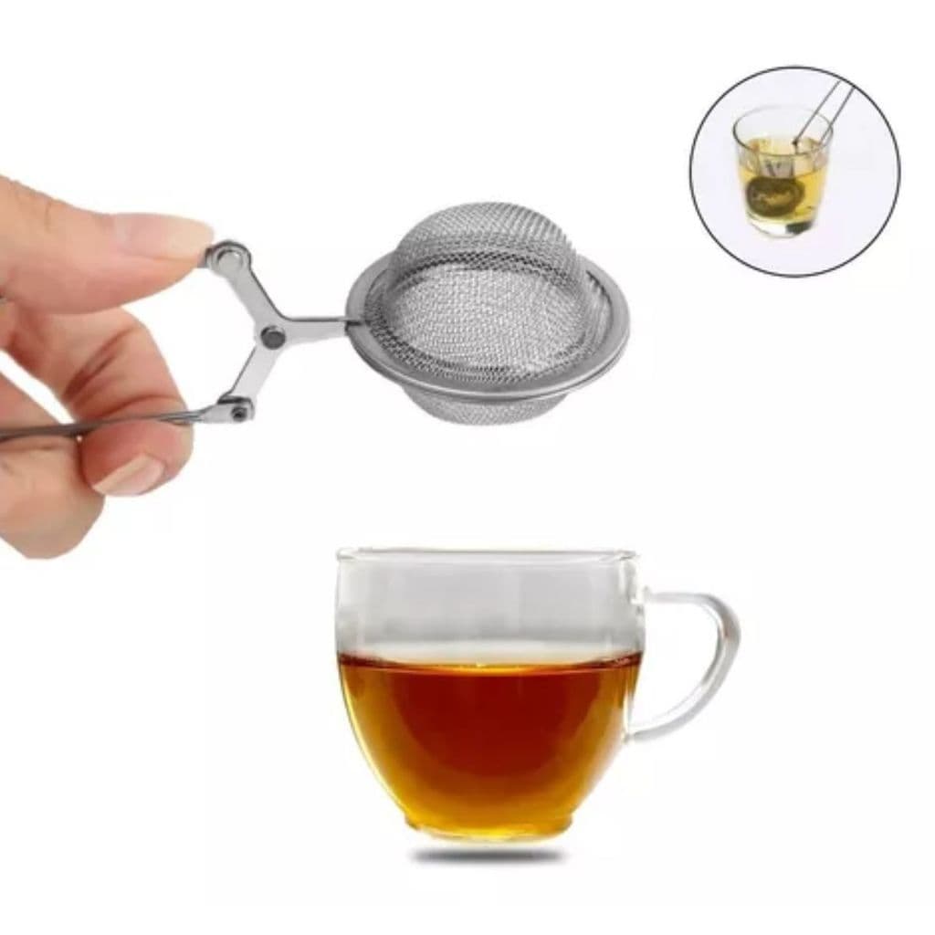 Infusor Filtro Inox Para Chás Peneira Coador Manual Ervas Com Cabo