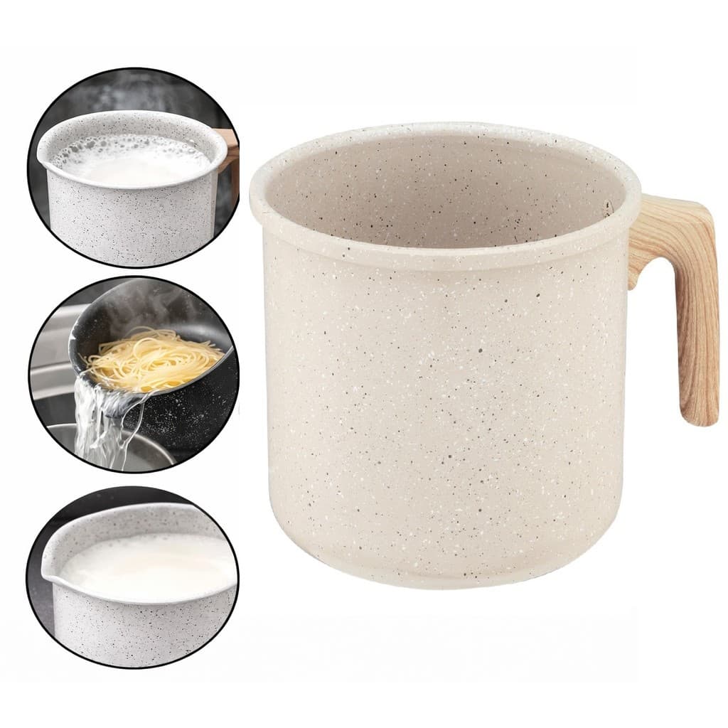 Leiteira Caneca Fervedor Ceramica por Inducao Marmore 14cm.