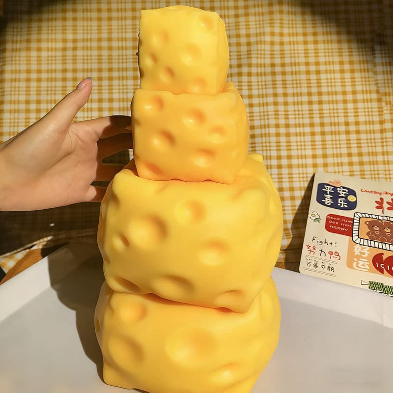 Queijo Quente Brinquedo Fidget Recuperação Lenta Shapeable Ventilação Bola Realista Gigante Squeeze Brinquedos Para Adul