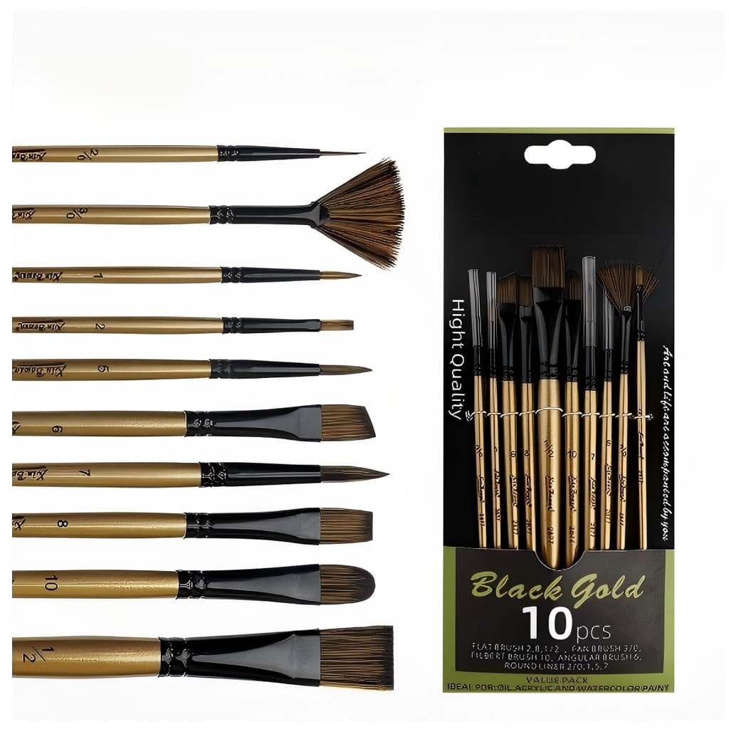 Kit com 10/12/20/25 Pincéis artísticos para pintura cerdas macias, aquarela, guache, pintura a óleo, acrílico