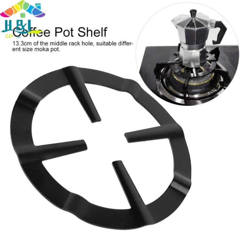 " H & L 1Pc Fogão A Gás De Aço Inoxidável Ra Mocha Pot Cafeteira Cozinha Suporte De Café Simmer Anel Redutor De Seguro {
