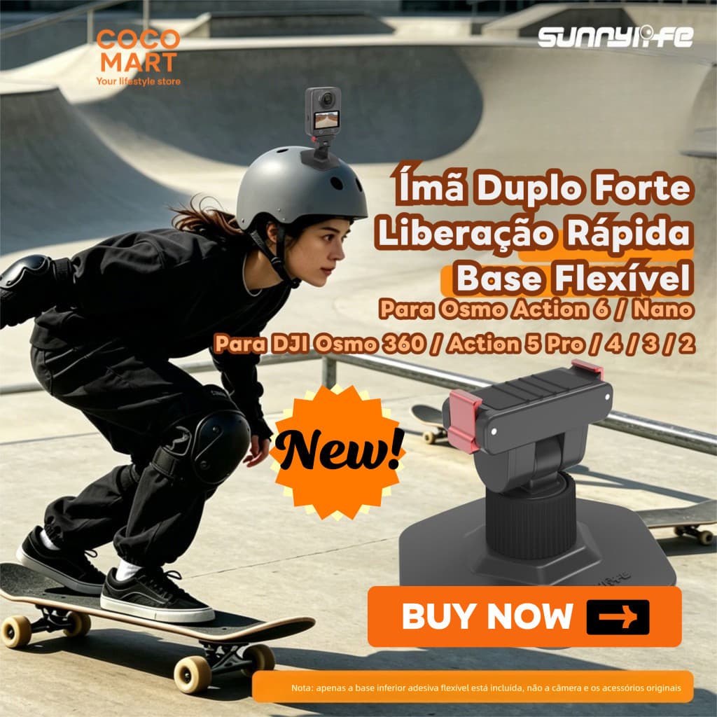 DJI Osmo Nano Action 6/5 Pro/4 Osmo 360 Sunnylife Suporte Flexível de Montagem | Acessório para Câmera de Ação
