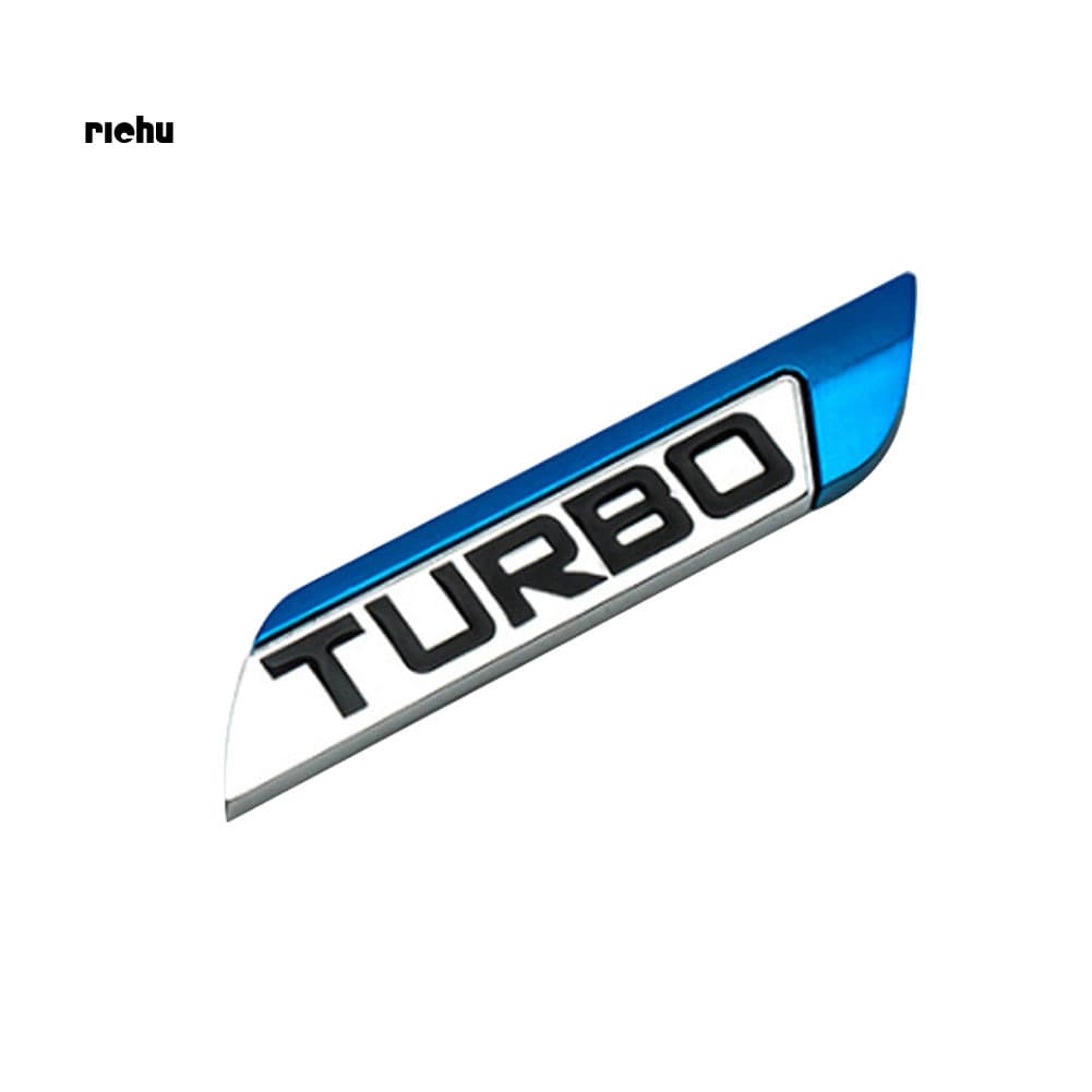 Richu * 3D Metal TURBO Turbocharged Adesivo De Carro Logotipo Emblema Decalques De Estilo