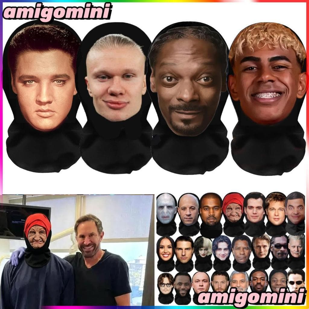 Rosto Cheio 3D Cosplay Máscara Impressa Engraçado Balaclava Moda Role Play Impresso Messi Ronaldo Taylor Swift Haaland F